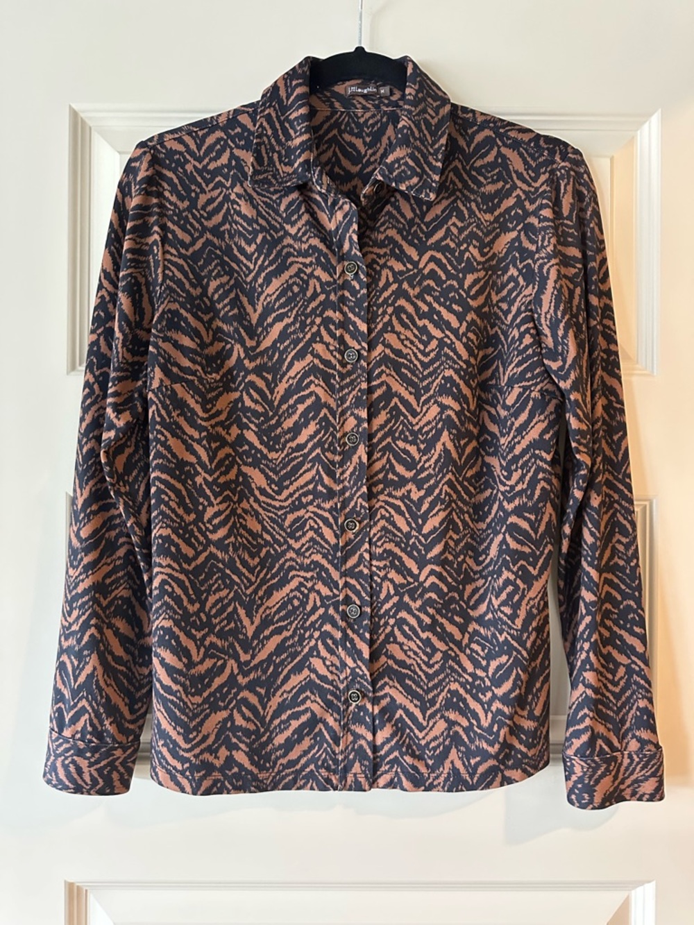 J. McLaughlin Zebra Print Button Down Shirt